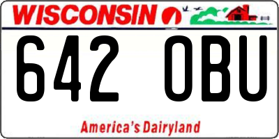 WI license plate 642OBU