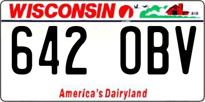 WI license plate 642OBV