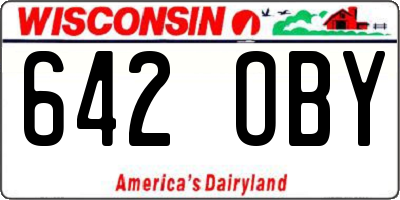 WI license plate 642OBY