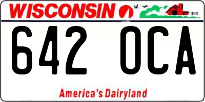 WI license plate 642OCA