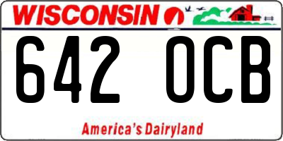 WI license plate 642OCB
