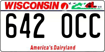 WI license plate 642OCC
