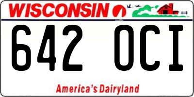 WI license plate 642OCI
