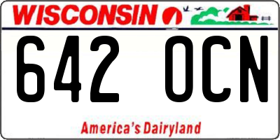 WI license plate 642OCN