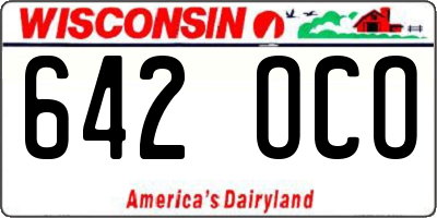WI license plate 642OCO
