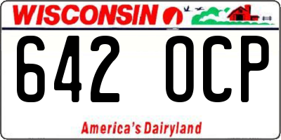 WI license plate 642OCP