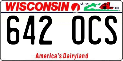 WI license plate 642OCS