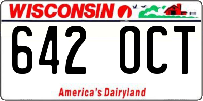 WI license plate 642OCT