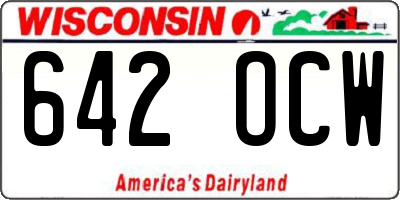 WI license plate 642OCW
