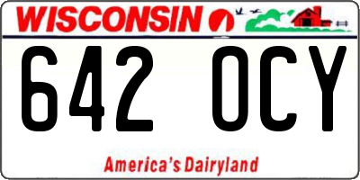 WI license plate 642OCY