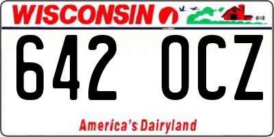 WI license plate 642OCZ