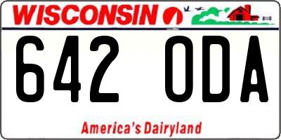 WI license plate 642ODA
