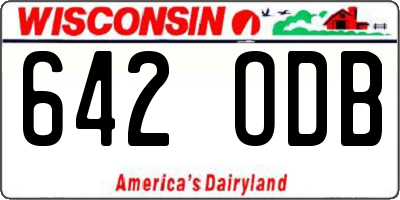 WI license plate 642ODB