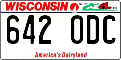 WI license plate 642ODC