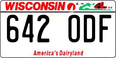 WI license plate 642ODF