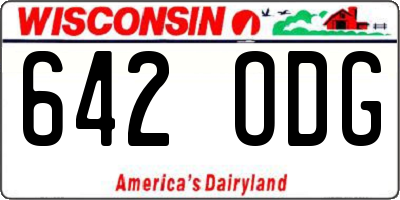 WI license plate 642ODG