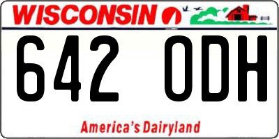 WI license plate 642ODH