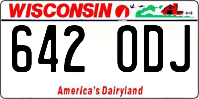 WI license plate 642ODJ