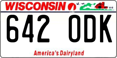 WI license plate 642ODK