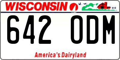 WI license plate 642ODM