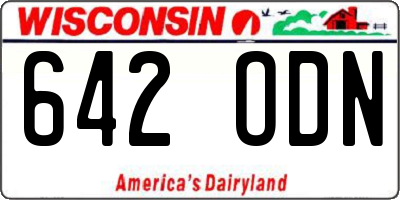 WI license plate 642ODN