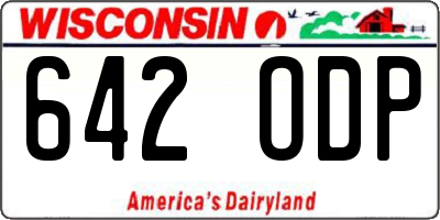 WI license plate 642ODP