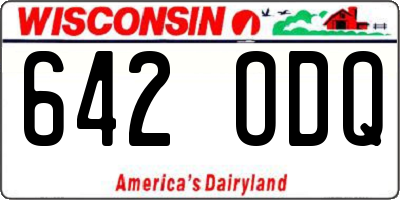 WI license plate 642ODQ