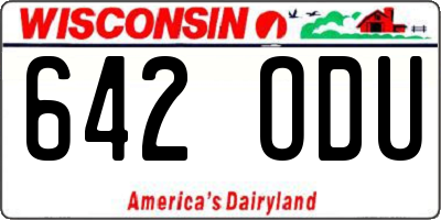 WI license plate 642ODU