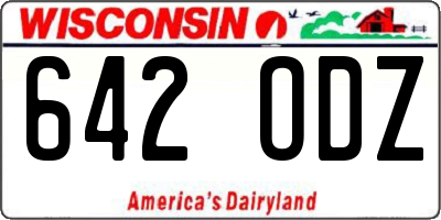 WI license plate 642ODZ