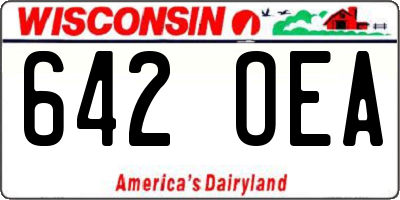 WI license plate 642OEA