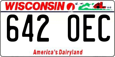 WI license plate 642OEC