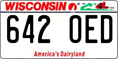 WI license plate 642OED