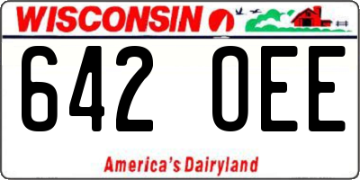 WI license plate 642OEE