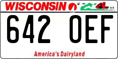 WI license plate 642OEF