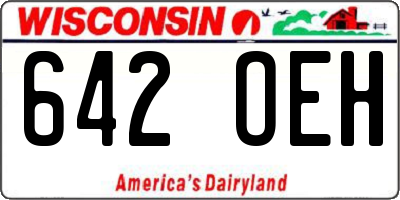 WI license plate 642OEH