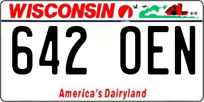 WI license plate 642OEN