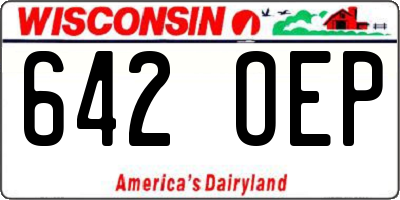 WI license plate 642OEP