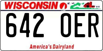 WI license plate 642OER