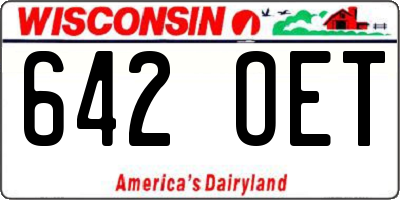 WI license plate 642OET