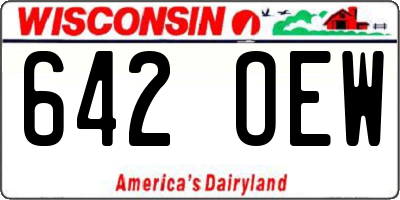 WI license plate 642OEW