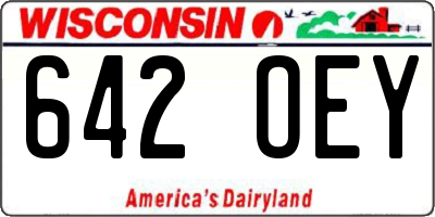 WI license plate 642OEY