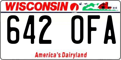 WI license plate 642OFA