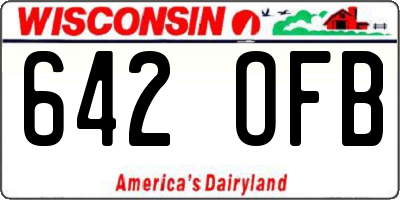 WI license plate 642OFB