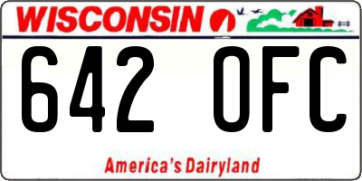 WI license plate 642OFC