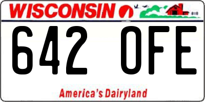WI license plate 642OFE