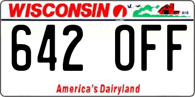 WI license plate 642OFF