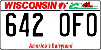 WI license plate 642OFO