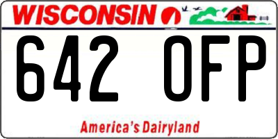 WI license plate 642OFP
