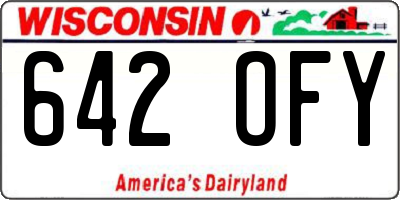 WI license plate 642OFY