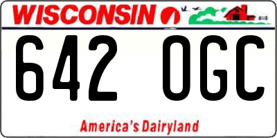 WI license plate 642OGC